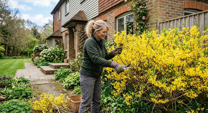Forsythia Pruning in Rockwall, TX